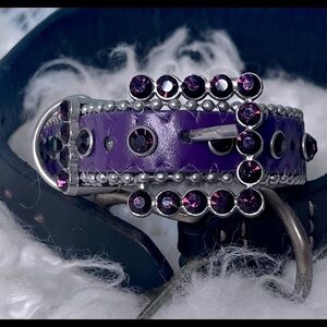 Purple jeweled dog collar